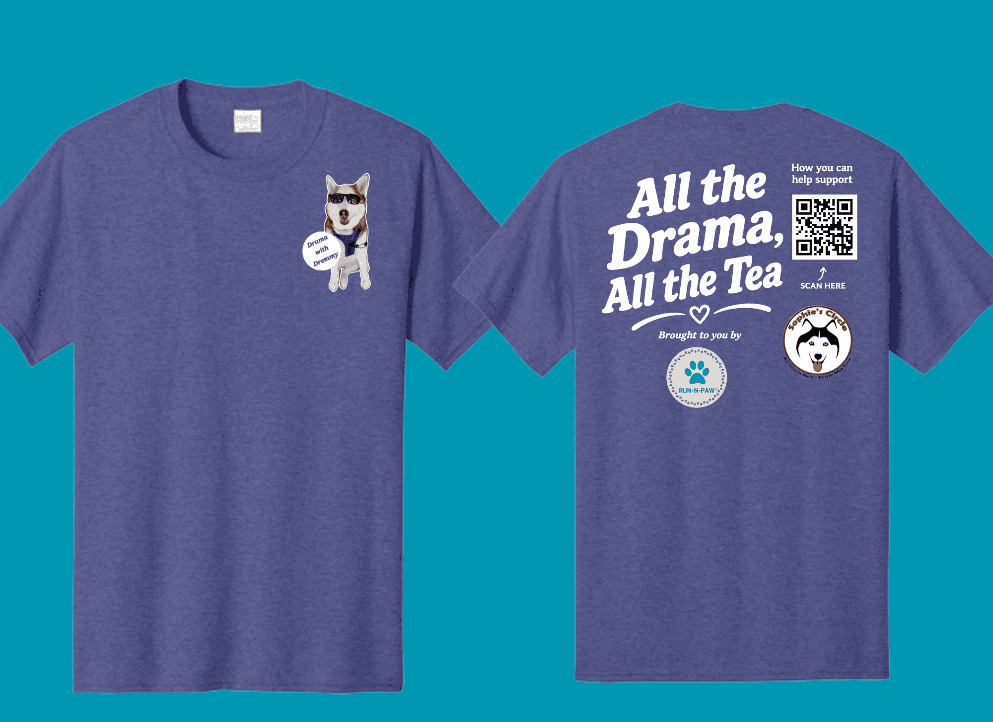 Drama with Dremmy shirt, Heather Purple